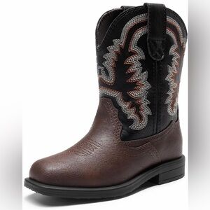 Kids Unisex Western Cowboy Boots | Brown + Black